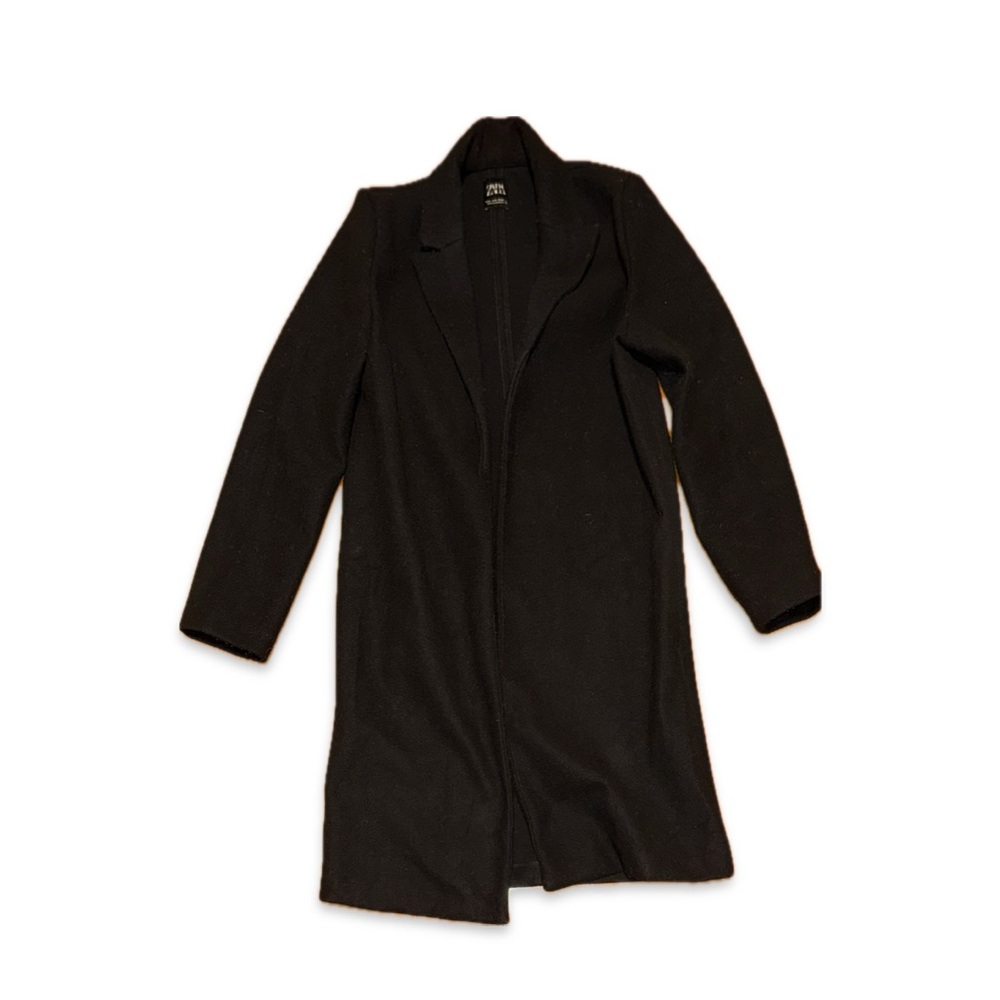 ZARA Black Wool Blend Tailored Coat Size M